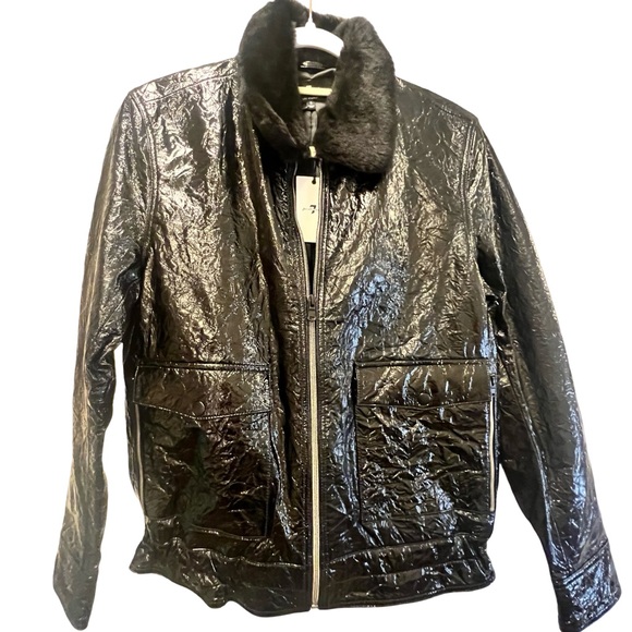 NWT 7 For All Mankind - size XS - Patent leather and Lamb...